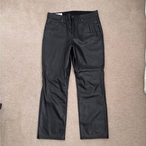 GAP Women’s Black Leather-Like Vintage Slim High Rise Jeans